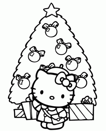 Christmas Hello Kitty coloring picture - Topcoloringpages.net