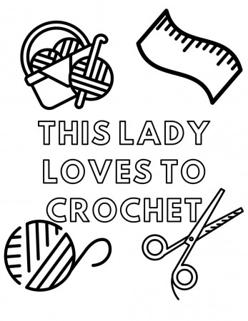 Crochet Coloring Page-coloring Page for ...