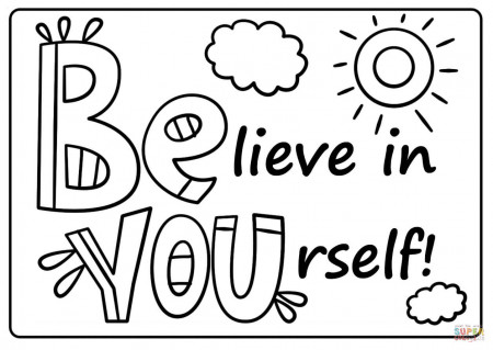 Believe in Yourself - Encouraging Note coloring page | Free Printable Coloring  Pages