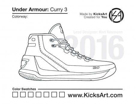 Under Armor Curry 3 coloring page