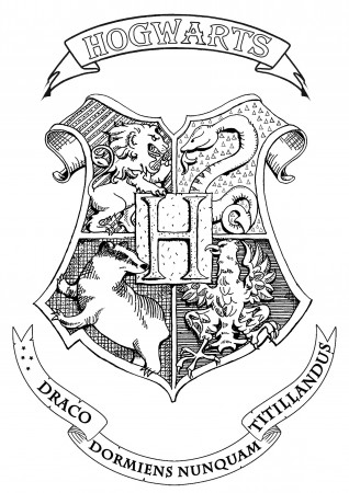 Harry potter hogwarts crest - Books Adult Coloring Pages