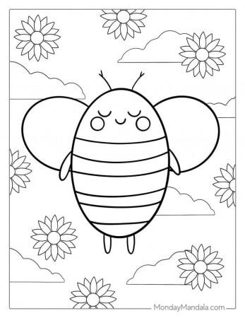 32 Bee Coloring Pages (Free PDF Printables)