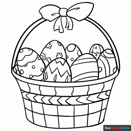 Easter Basket Coloring Page | Easy Drawing Guides