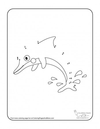 Dolphin Dot-to-Dot Coloring Page - Coloring Pages and More