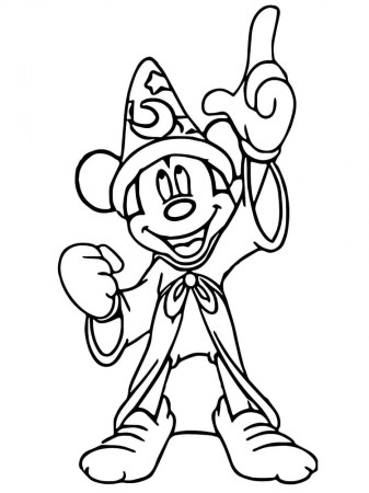 Mickey Mouse from Disney Fantasia Coloring Page - Free Printable Coloring  Pages for Kids