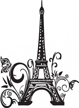 Amazon.com: Global Sign Images, Inc Cute Wall Decals- Eiffel Tower ...