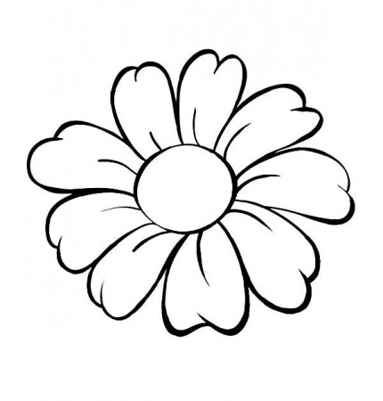Daisy Flower Outline Coloring Page Daisy Flower Outline Coloring ...