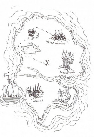 Simple Treasure Map Coloring Page