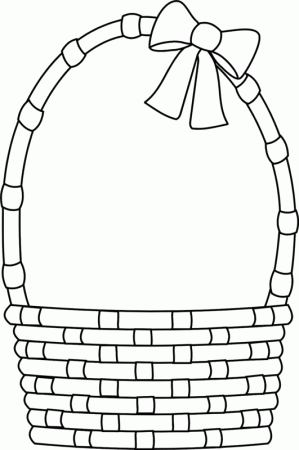 Empty Easter Egg Basket Coloring Page