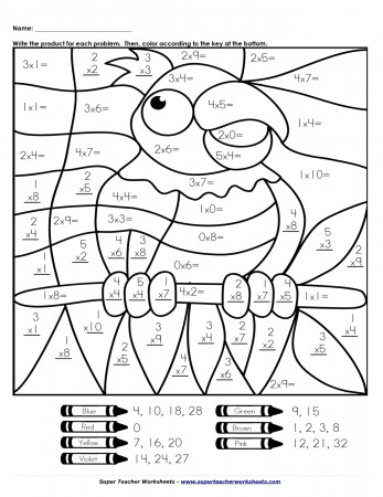 color by number multiplication worksheets - Clip Art Library