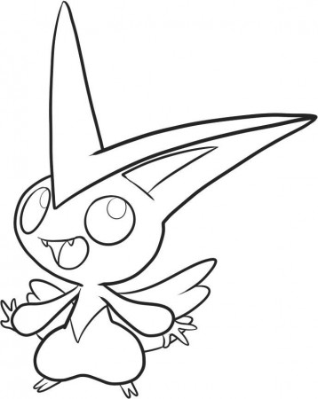 Happy Victini Coloring Page - Free Printable Coloring Pages for Kids