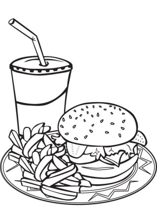 Hamburger Coloring Pages - Best Coloring Pages For Kids | Food coloring  pages, Coloring pages, Food coloring