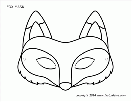 Fox Mask | Free Printable Templates & Coloring Pages | FirstPalette.com