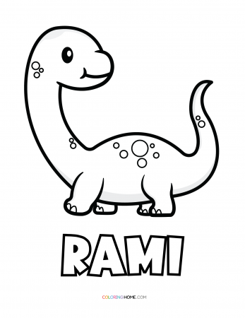 Rami dinosaur coloring page