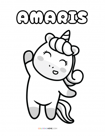 Amaris unicorn coloring page