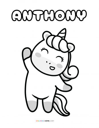 Anthony unicorn coloring page
