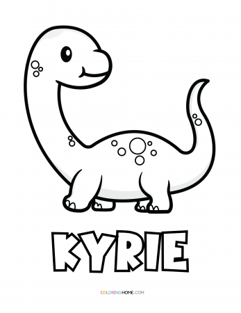 Kyrie dinosaur coloring page