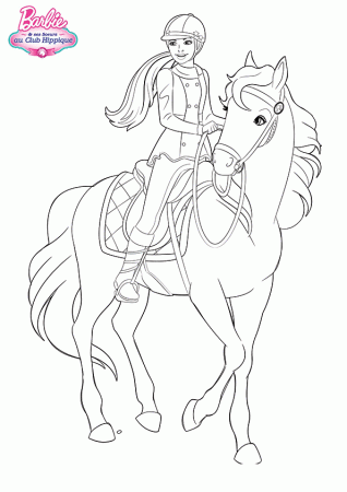 http://www.stci.qc.ca/dessins/barbie/stacie-a-cheval-11846.gif | Horse  coloring pages, Barbie coloring pages, Cute coloring pages