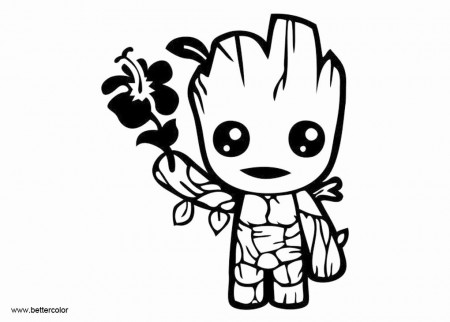 Baby Groot Coloring Page Lovely Cute ...pinterest.com