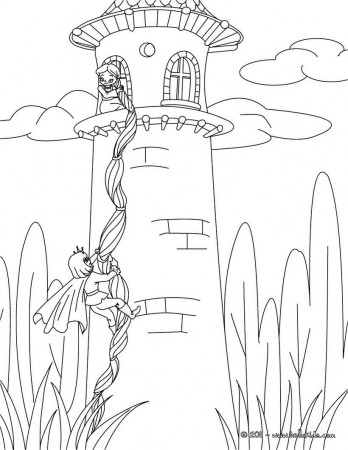 GRIMM fairy tales coloring pages - Rapunzel Grimm tale