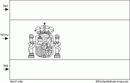 Spain Flag Coloring Page