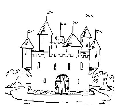 Coloring Castle Flag Page