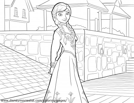 Disney's Frozen Anna and Elsa Together Coloring Page