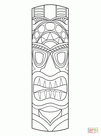 Tiki Mask coloring page | Free Printable Coloring Pages