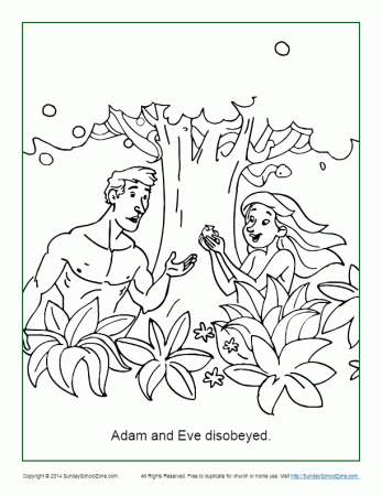 Adam and Eve Disobeyed God Coloring Page (SSZ)