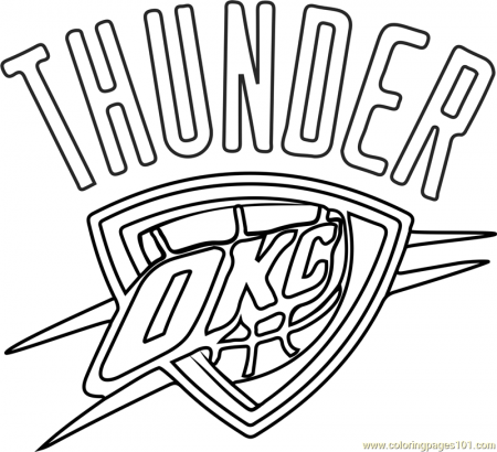 Oklahoma City Thunder Coloring Page for Kids - Free NBA Printable Coloring  Pages Online for Kids - ColoringPages101.com | Coloring Pages for Kids
