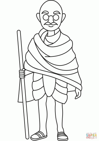 Gandhi coloring page | Free Printable Coloring Pages