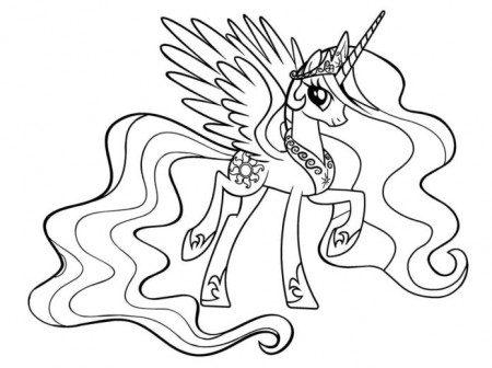 Celestia pony coloring book to print and online