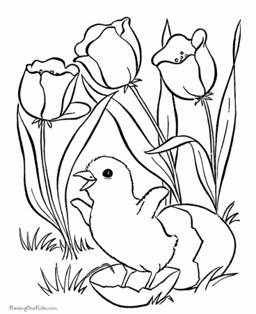 Easter Flowers Coloring Page to print