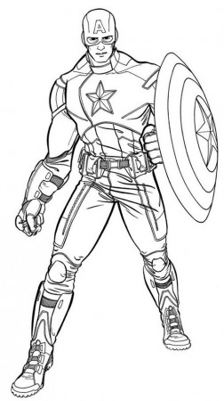 Super Hero Captain America Coloring Page - Free Printable Coloring Pages  for Kids