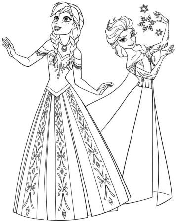 Elsa and Anna Coloring Pages