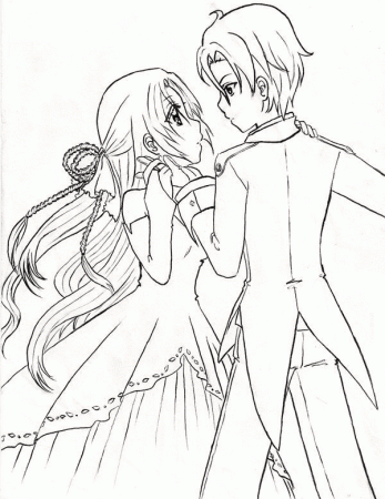 Cute Couple Anime Coloring Pages - Anime Couple Coloring Pages - Coloring  Pages For Kids And Adults