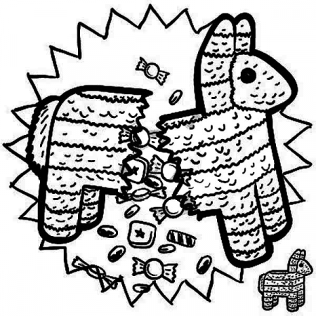 Mexican Pinata Full Of Candy Coloring Page : Kids Play Color | Candy coloring  pages, Christmas coloring pages, Coloring pages