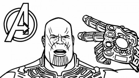 Thanos with the Infinity Gauntlet says hi from the Avengers Endgame Coloring  Pages - Avengers Coloring Pages - Coloring Pages For Kids And Adults