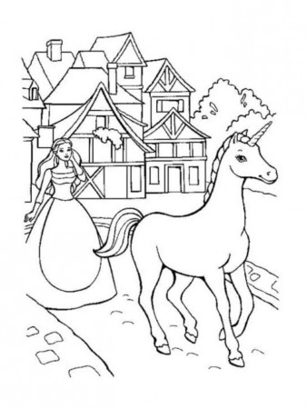 Barbie image to download and color - Barbie Kids Coloring Pages