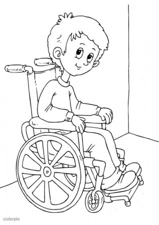 Coloring Page in a wheelchair - free printable coloring pages - Img 25947