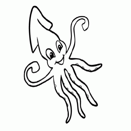 Squid coloring page free clipart images 2 image #23538