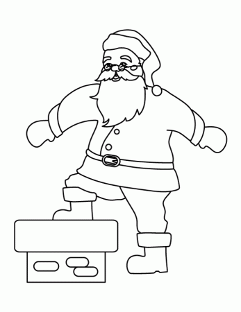 Printable Santa Claus Climbing Down ...