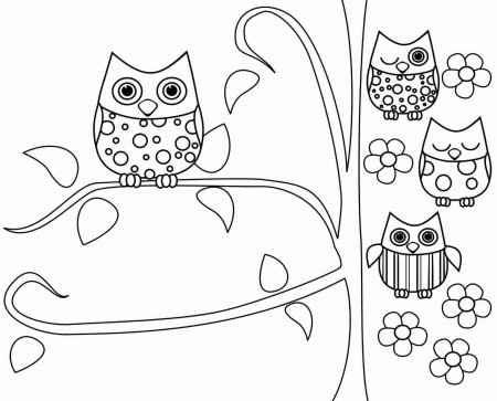 Owl Color Sheet - Coloring Pages for Kids and for Adults