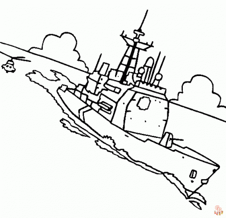 Enjoy Free Battleship Coloring Pages for Kids on GBcoloring Website