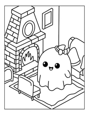 Cute Ghost Coloring Pages for Kids ...