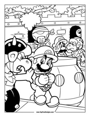 Super Mario Coloring Page - TopFreeDesigns