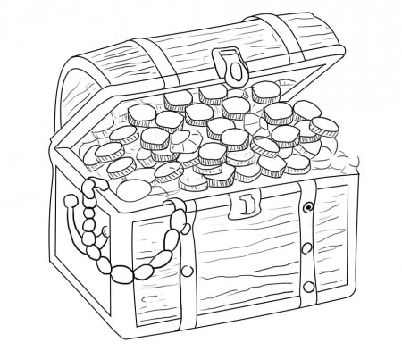 Treasure Chest 2 Coloring Page - Free Printable Coloring Pages for Kids