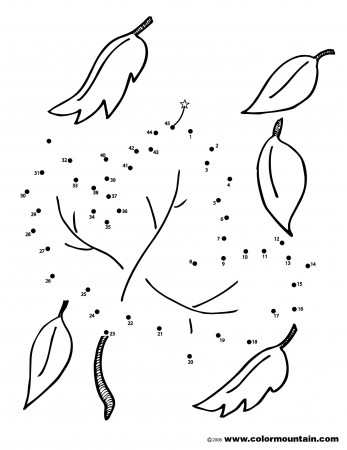 Dot to Dot Leaf Coloring Sheet - Create A Printout Or Activity