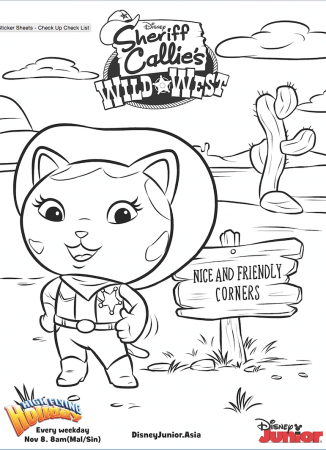 Sheriff Callie Colouring Page 2 | Disney Junior | Singapore