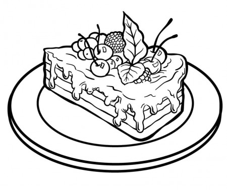 Printable Piece of Cake Coloring Page - Free Printable Coloring Pages for  Kids